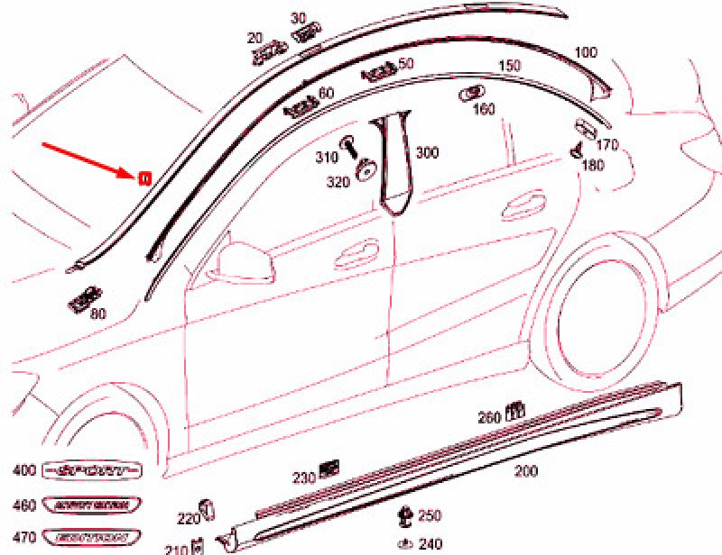 Mercedes CLA Tavan Çıtası Sol (Su Deflektörü) 